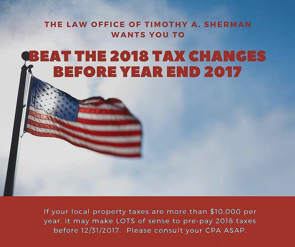 Beat the 2018 tax changes before year end 2017
