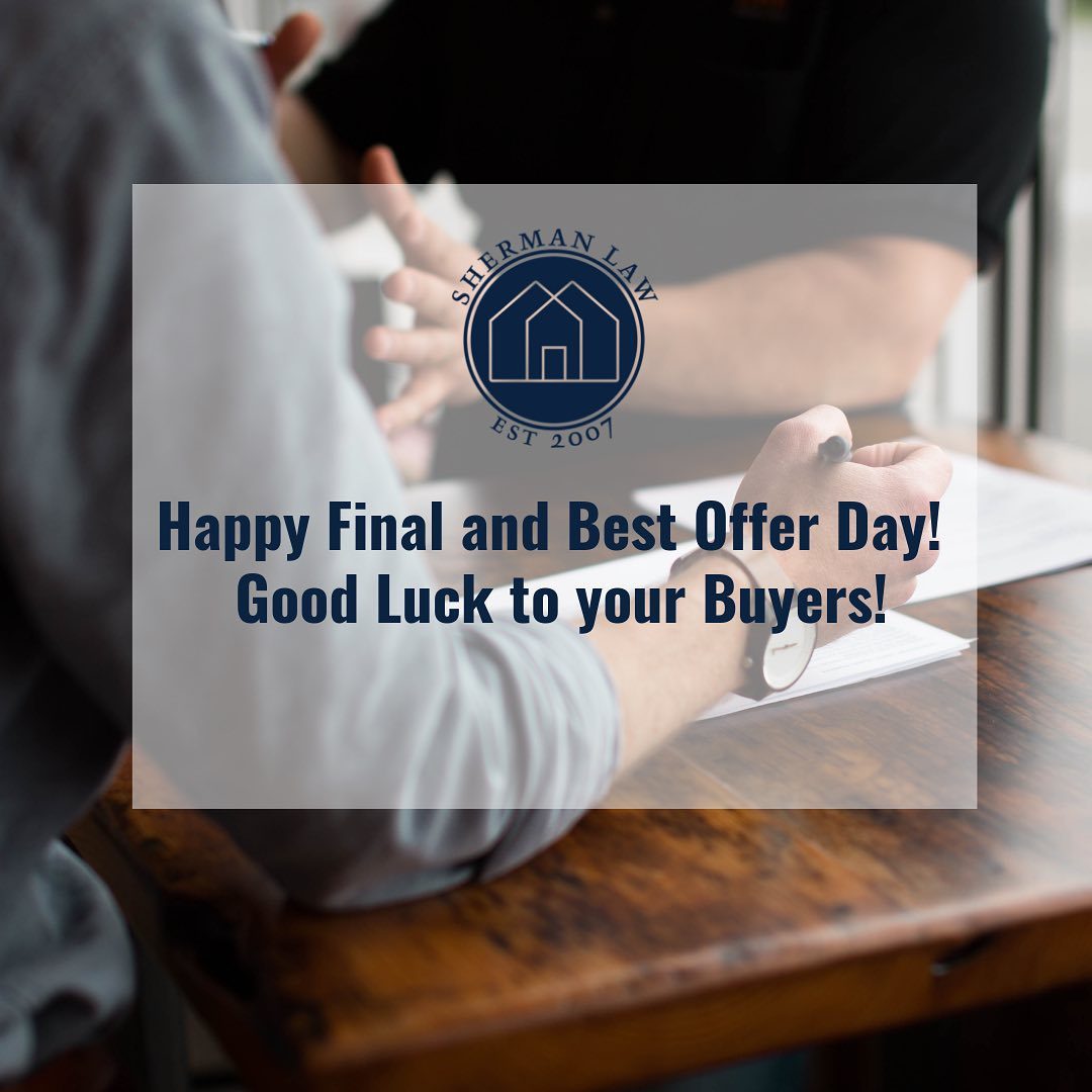 Happy Monday! Also known as final and best offer day.